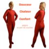 Grenouillère adulte en polaire rouge