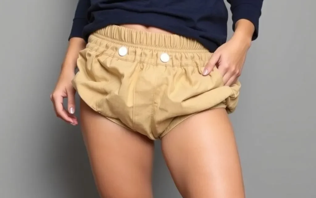 Une femme en culotte d'incontinence