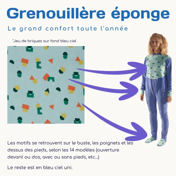 grenouillère éponge briques adulte