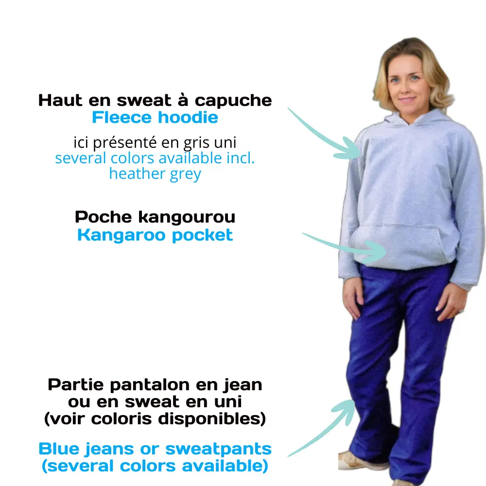 Combinaison anti-déshabillage unie unisexe adulte